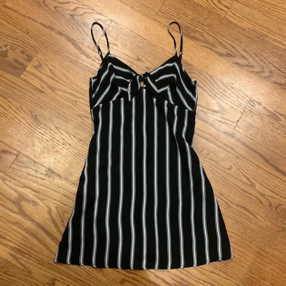 Black And White Striped Skater Dress!